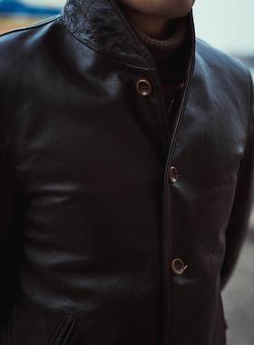 HDK(海觉）物理年鉴 粗粒面混鞣马皮爱因斯坦  皮衣夹克 COSSACK