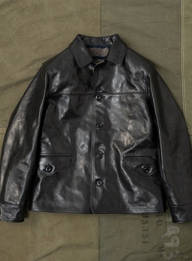 HDK(海觉）7号全植马皮单排纽扣734夹克 卡车司机 短宽版型 TWC风