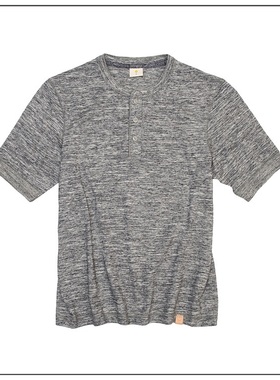 HDK(海觉）TANNERY系列 重磅花纱亨利领圆筒TEE短袖 HORWEEN皮标