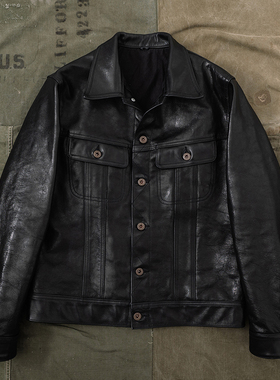 HDK(海觉）重制版风暴骑士Storm Rider 7号全植无涂马皮夹克皮衣