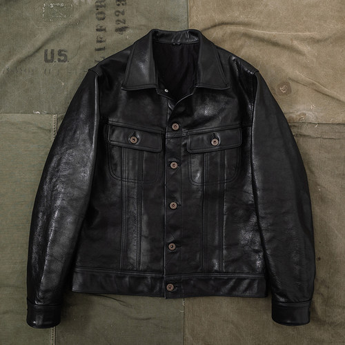 马皮皮衣海觉复古上衣