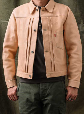 HDK(海觉）经典再现 红旗标大战506XX 7号全植全粒透染马皮夹克