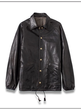 HDK(海觉） HORWEEN CXL TUMBLED 复古茶芯水洗牛皮教练夹克ESSEX