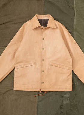 HDK(海觉）7号全植无涂全粒原色马皮教练夹克 宽松型 李晨同款