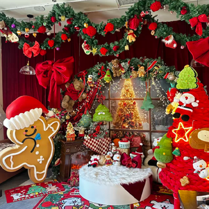 圣诞主题泡沫雕塑美陈定制摆件