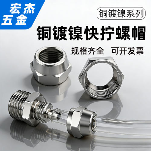 铜镀镍快拧螺帽锁母式接头