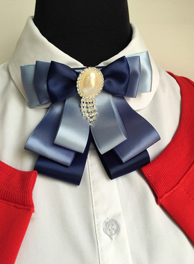 韩版学生领花学院风工作银行职业装制服蝴蝶结双层领结小领带女士