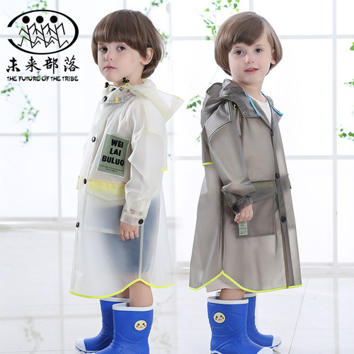 儿童雨衣透明宝宝带书包位上学