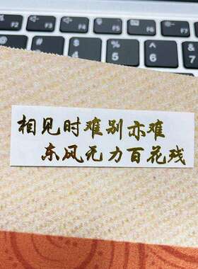 【经典诗词】相见时难别亦难3d金属贴ins风笔记本装饰小众