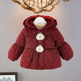 女童洋气棉服2025新款冬装连帽加绒加厚保暖夹棉棉衣女宝外套袄子