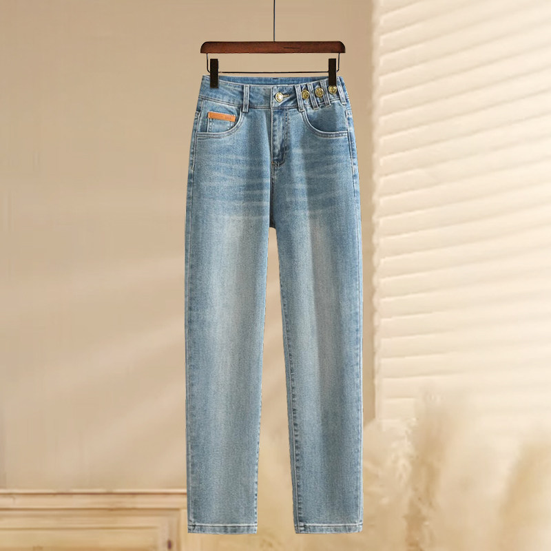 高档垂顺柔软牛仔哈伦裤女春季萝卜老爹裤小个子胖mm梨型身材女裤,女装/女士精品,牛仔裤,淘宝优惠券,粉丝福利购,淘宝优惠卷