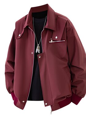 男士秋季品痞帅夹克大学生美式工装飞行冲锋衣复古机能学院风外套