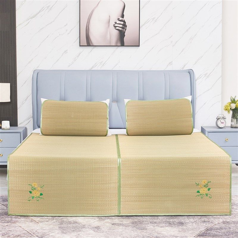 天然冬夏两用草席双人蔺草席加厚单人可折叠席子学生宿舍家用凉席,床上用品,凉席/草席/麻席,淘宝优惠券,粉丝福利购,淘宝优惠卷