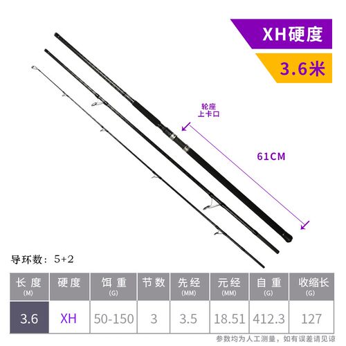 三本锚鱼竿全fuji插节并继远投铁板锚杆超硬可视锚竿石斑坑波趴竿