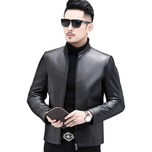 春秋新款真皮皮衣男士海宁绵羊皮短薄款机车皮夹克帅气休闲外套潮