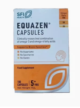 新版现货 包邮 英国EQUAZEN EYE Q鱼油DHA 5岁+儿童学生180粒