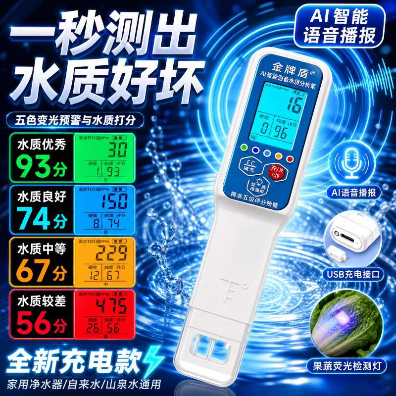 金牌盾TDS检测笔语音五色预警图片