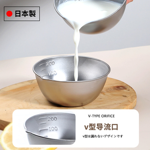 日本进口不锈钢刻度料理碗烘焙备菜调味计量钵3个装腌肉调料碗