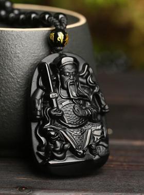 真武大帝吊坠项链黑曜石挂件男女