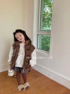 米莱milaikoko冬款女童重工简约时尚羽绒服马甲加厚保暖洋气马甲