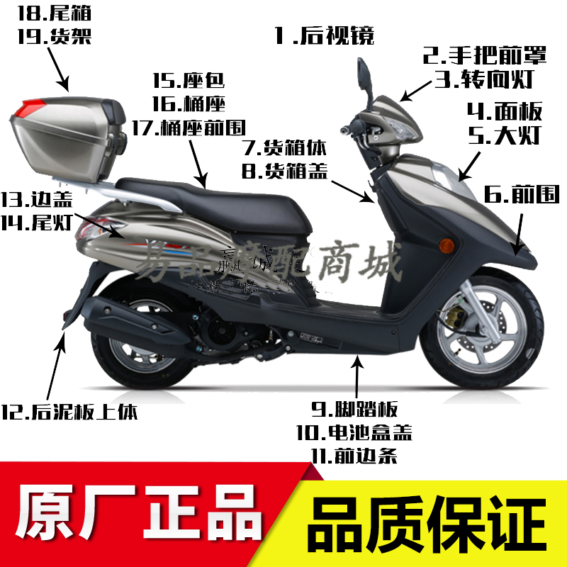 豪爵新宇vh125前围灯箱摩托车