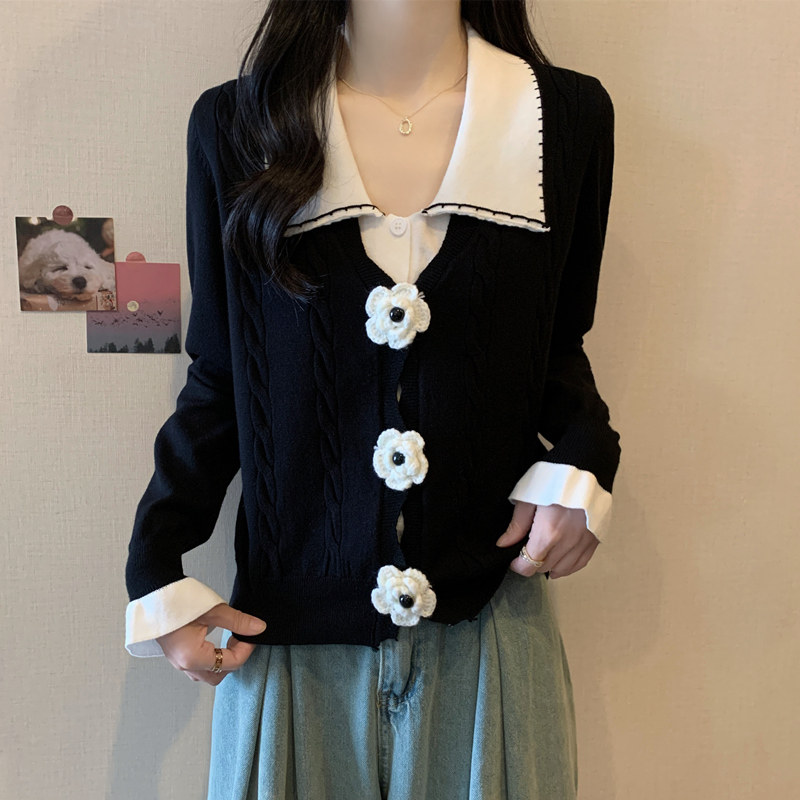 实拍 胖妹妹秋装大码女装假两件花朵针织衫显瘦毛衣减龄宽松上衣,女装/女士精品,大码内搭,淘宝优惠券,粉丝福利购,淘宝优惠卷