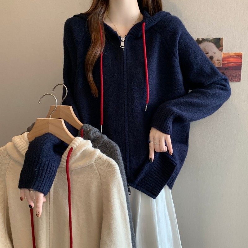 实拍~ 大码胖MM秋冬新款过年红绳连帽双拉链长袖开衫上衣毛衣,女装/女士精品,大码内搭,淘宝优惠券,粉丝福利购,淘宝优惠卷