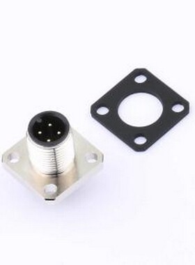 DS869MCS0120-4P 圆形(线缆)连接器 M12-4P 前锁直母四孔法兰 带