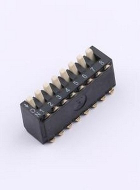 DSPV-08-LS-GET 拨码开关 2.54mm间距 8位 琴键式贴片侧拨 黑色