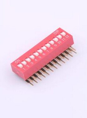 DA-12-R 拨码开关 拨码开关2.54mm间距,弯脚90度侧插 红色 12PIN/