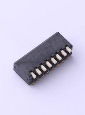 DSPV08LSGET 拨码开关 8位 2.54间距贴片型 琴键式侧拨 黑色拨码