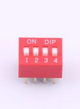 BX-DS2.54-4PZC 拨码开关 DSE 2.54直插平拨红色4位 间距2.54mm