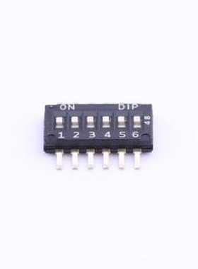 DHNF-06-V-T/R 拨码开关 6位 包含引脚总宽度8.1mm 贴片 SMD-12P,