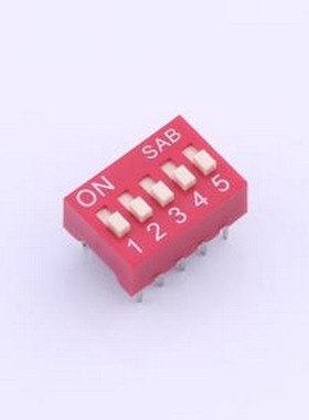 BSE05GR 拨码开关 2.54mm间距5P 红色插件拨码开关 插件