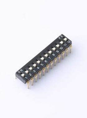 DSIC12LHGET 拨码开关 12位 2.54mm间距插件 DIP 拨码开关 管装 D