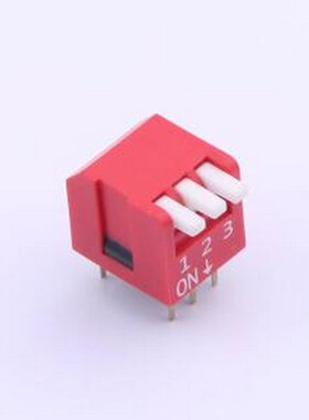 DSDP03LHGETR 拨码开关 2.54mm 宽体红色3位琴键式拨码开关 -