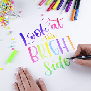 清仓特卖日本进口Tombow蜻蜓软头水彩笔双头绘画书法手账毛笔 ABT