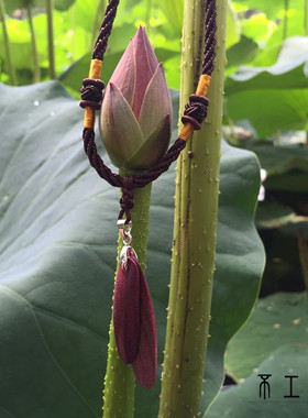 荷瓣项链-木质纯银女士男士