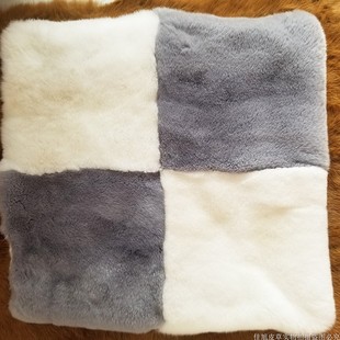 定制兔毛兔皮整张皮草服装 垫包包地毯床垫 汽车沙发坐垫内胆护膝鞋