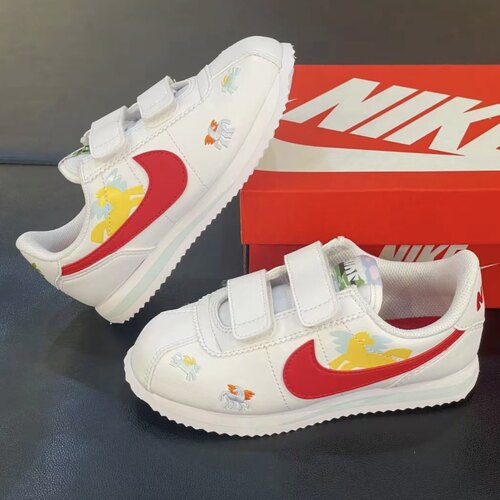 NikeCortez Basic SL 校园风儿童跑步鞋 白红色 中小童IQ7669-161