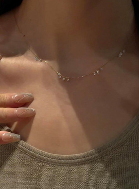 闪钻流苏项链女2025年新款ins项