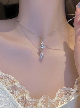 水滴土星项链女款小众简约设计