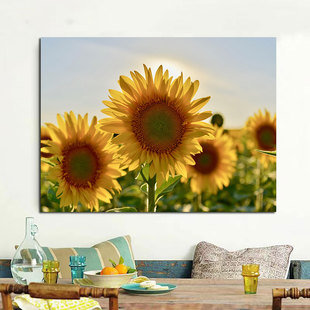 唯美草原牛群吃草海报装饰贴画蓝天白云风景挂画绿色护眼墙壁贴画