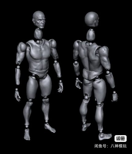 男性超可动素体1/6带6个无脖头雕3d打印图纸stl模型