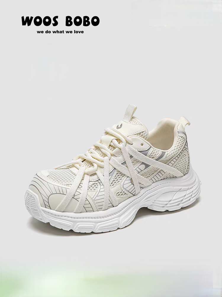 厚底增高显瘦老爹鞋女款2025夏季新款轻便休闲运动鞋网面透气舒适,女鞋,时尚休闲鞋,淘宝优惠券,粉丝福利购,淘宝优惠卷