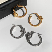 CELI张子枫同款 素圈耳环女个性 简约气质时髦耳饰欧美风金属结耳圈