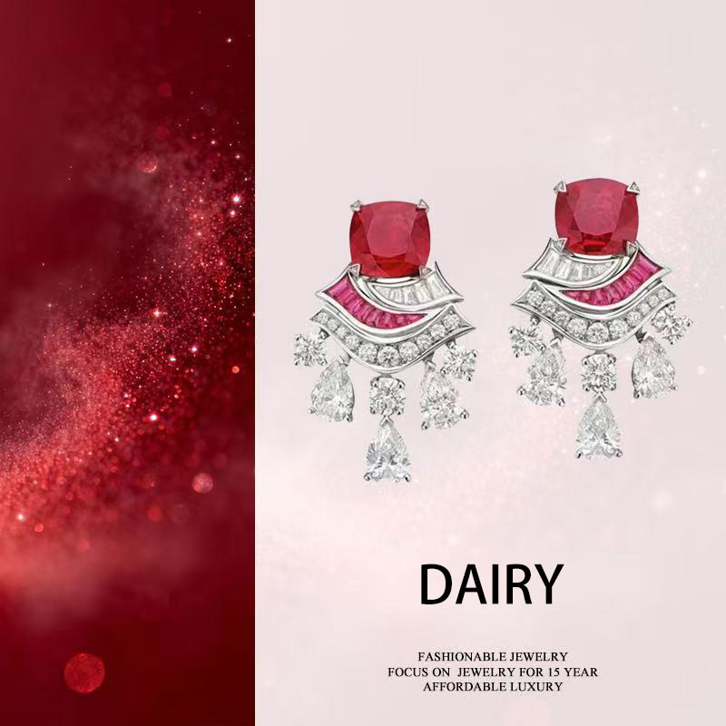 红色宝石耳钉女轻奢高级感镶钻耳环满钻气质个性裙子甜美耳饰8193,饰品/流行首饰/时尚饰品新,耳钉,淘宝优惠券,粉丝福利购,淘宝优惠卷