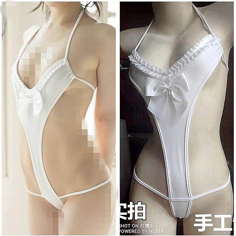 女仆经典黑/白2色不透半臀泳衣