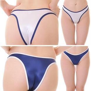 贴身不透内裤 奢侈光泽弹力贴身缎面 撞色 赛高少女 10天发货