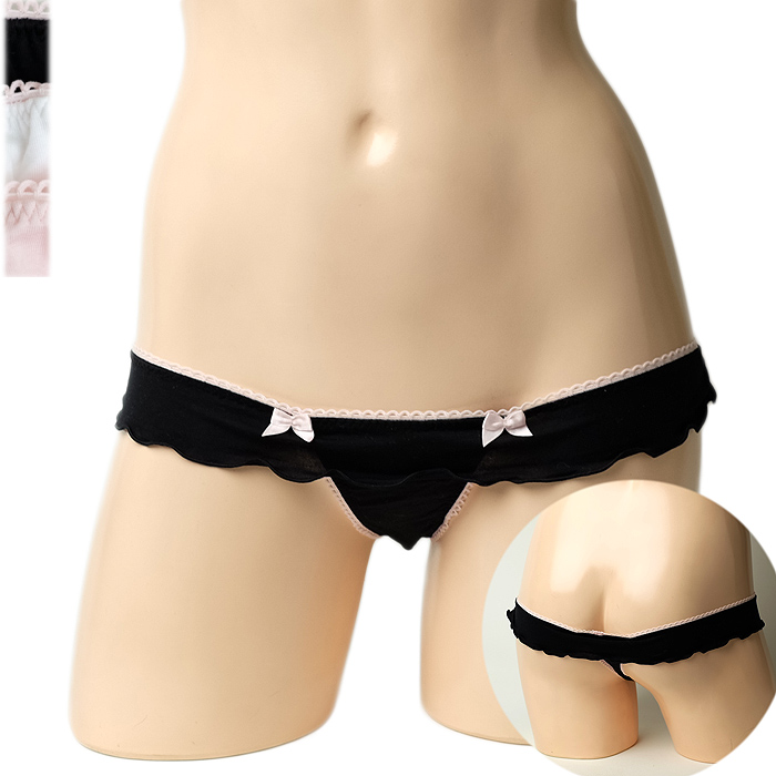 蝴蝶结窄裆丁字性感半臀内裤